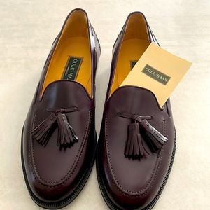 Men’s pinch tassel loafer shoes, new brand, made in Italy, color Burgundy